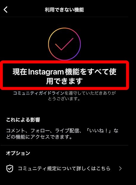 インスタグラム アカウントステータス確認方法